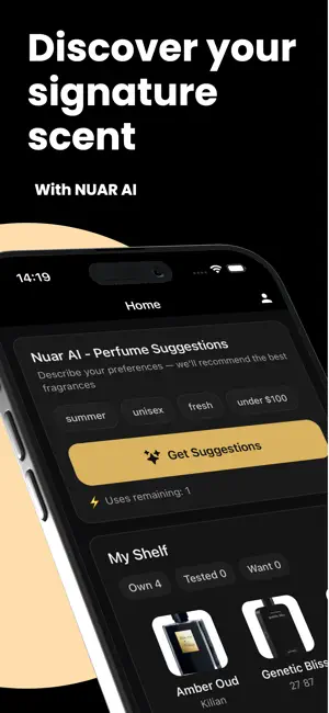 Nuar AI Perfume Finder & Match screenshot 1