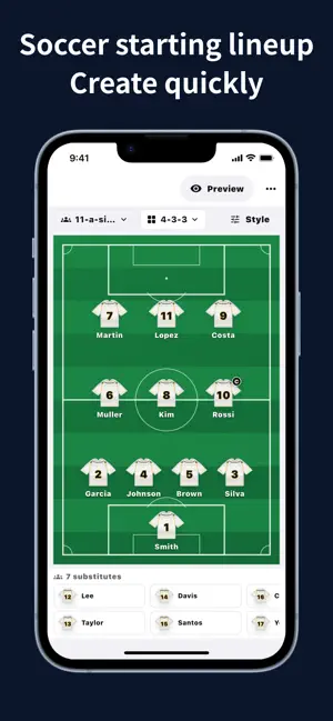 Soccer Lineup: Starting XI screenshot 1