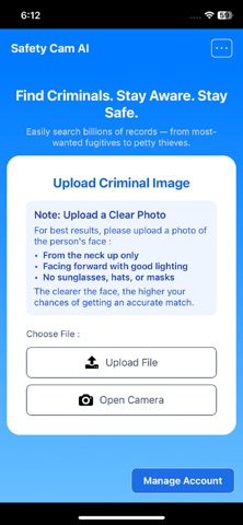 SafetyCamAI iPhone screenshot