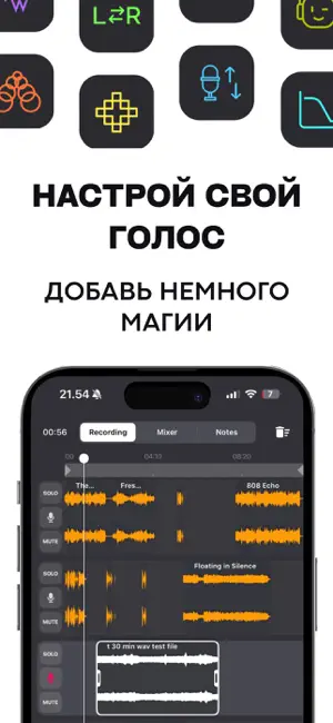 Микрофон-Диктофон,петь песни iPhone screenshot 2
