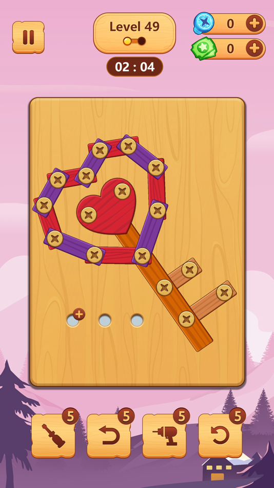 #1. Wood Block Puzzle: Screw Bolts (iOS) By: 成都琥珀川科技有限公司