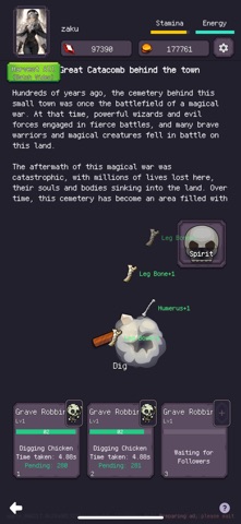 Spiritbone: Idle Necromancer iPhone screenshot