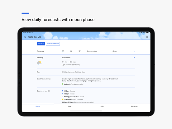 BOM Weather iPad screenshot 5 - Weather app
