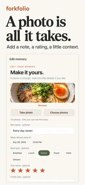 Forkfolio: Food Photo Diary screenshot 2