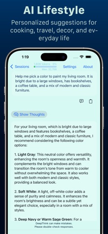 DeepThink iPhone screenshot
