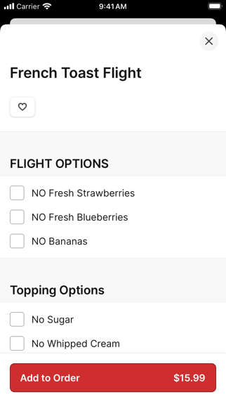 Alexander's Pancake House app screenshot 3