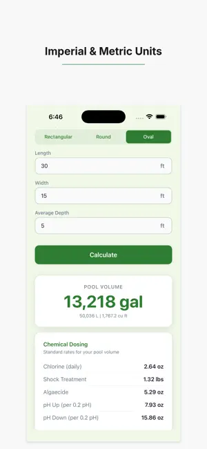 Pool Volume & Chemical Calc screenshot 4