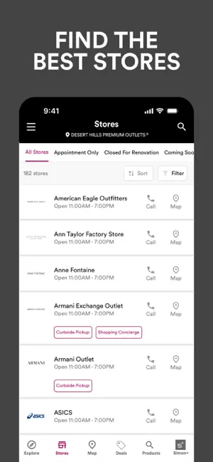 SIMON: Malls, Mills & Outlets iPhone screenshot 2