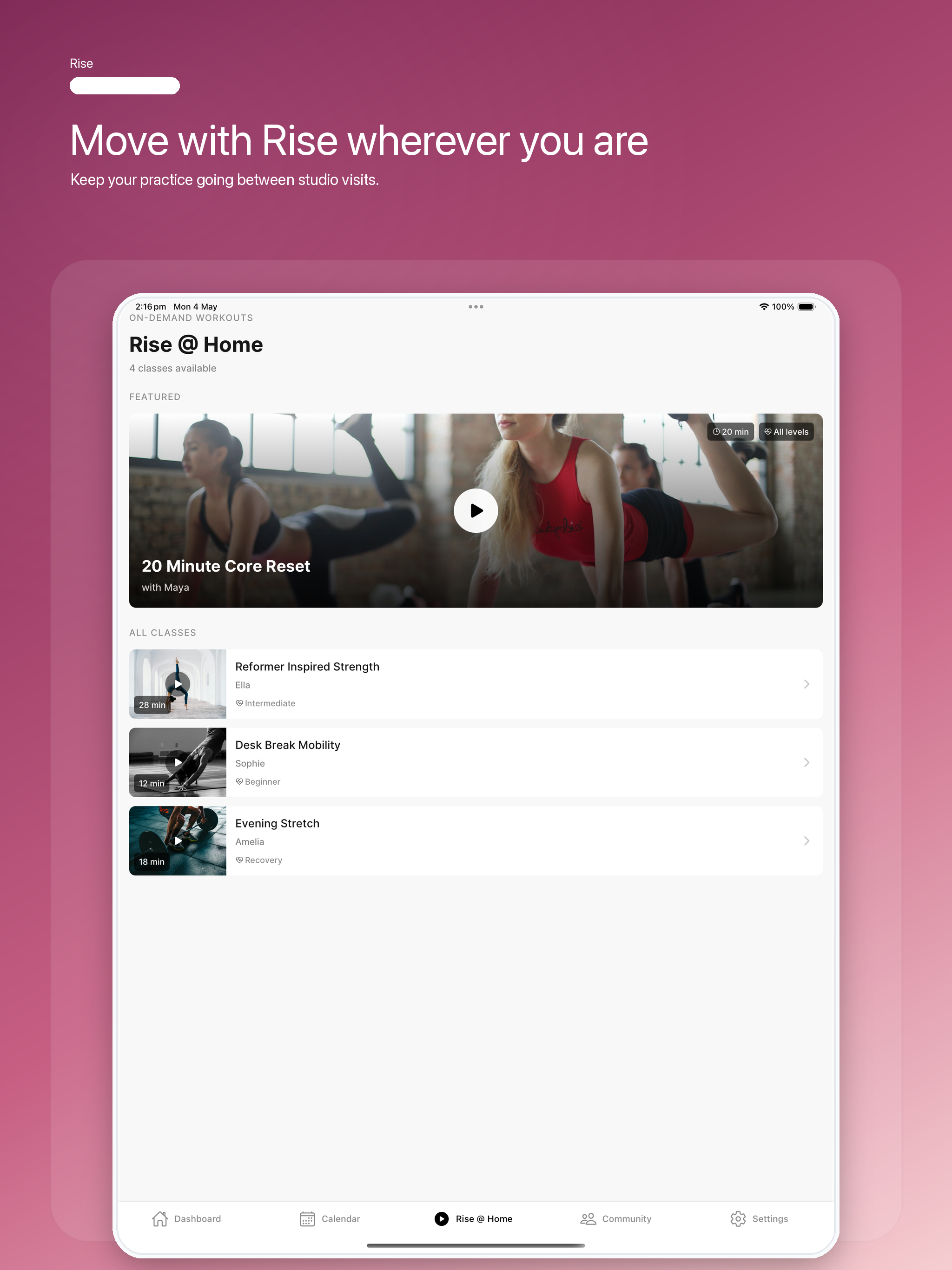 Rise Reformer Pilates screenshot 7