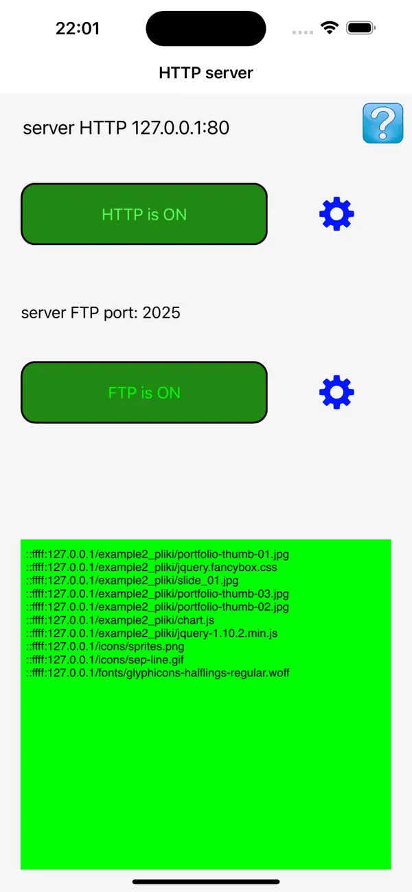 #1. HTTP web server (iOS) Ved: andrzej kar