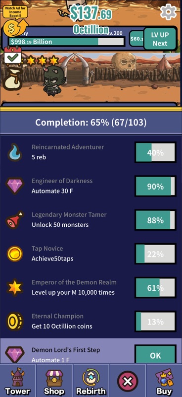 Idle Demon Tower: Monster RPG screenshot 7