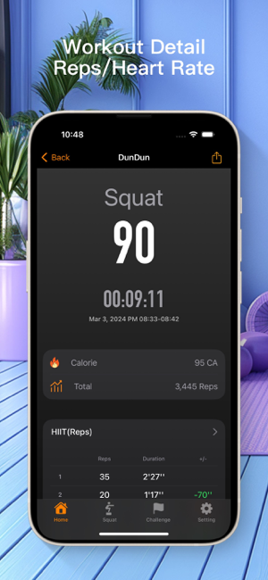 ‎DunDun - Capture d'écran du compteur de squats
