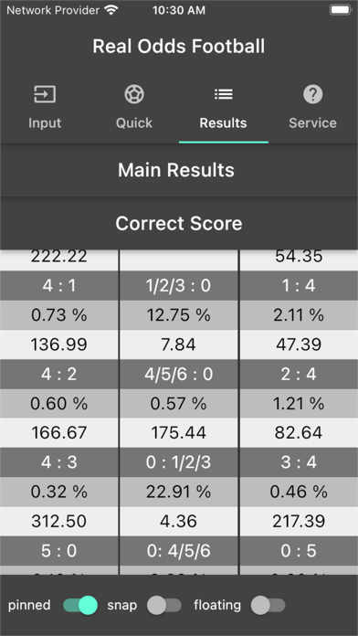 Real Odds Football Screenshot