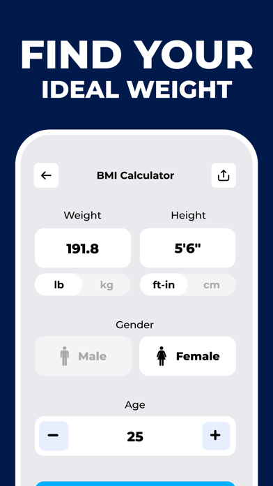 Ideal BMI: Weight Loss Tracker Screenshot
