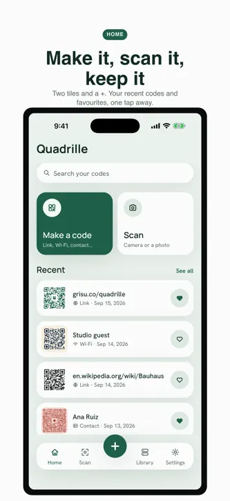 Quadrille: QR Scanner & Maker screenshot 2