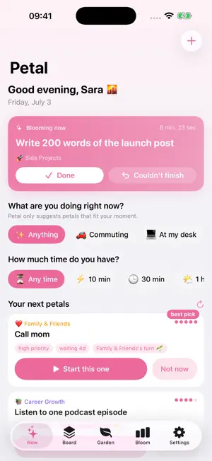 Petal: One Task at a Time screenshot 1