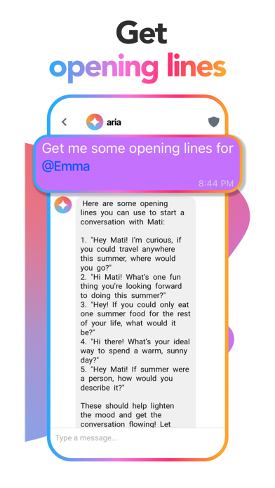 Aria Dating App: AI Assistant Screenshot