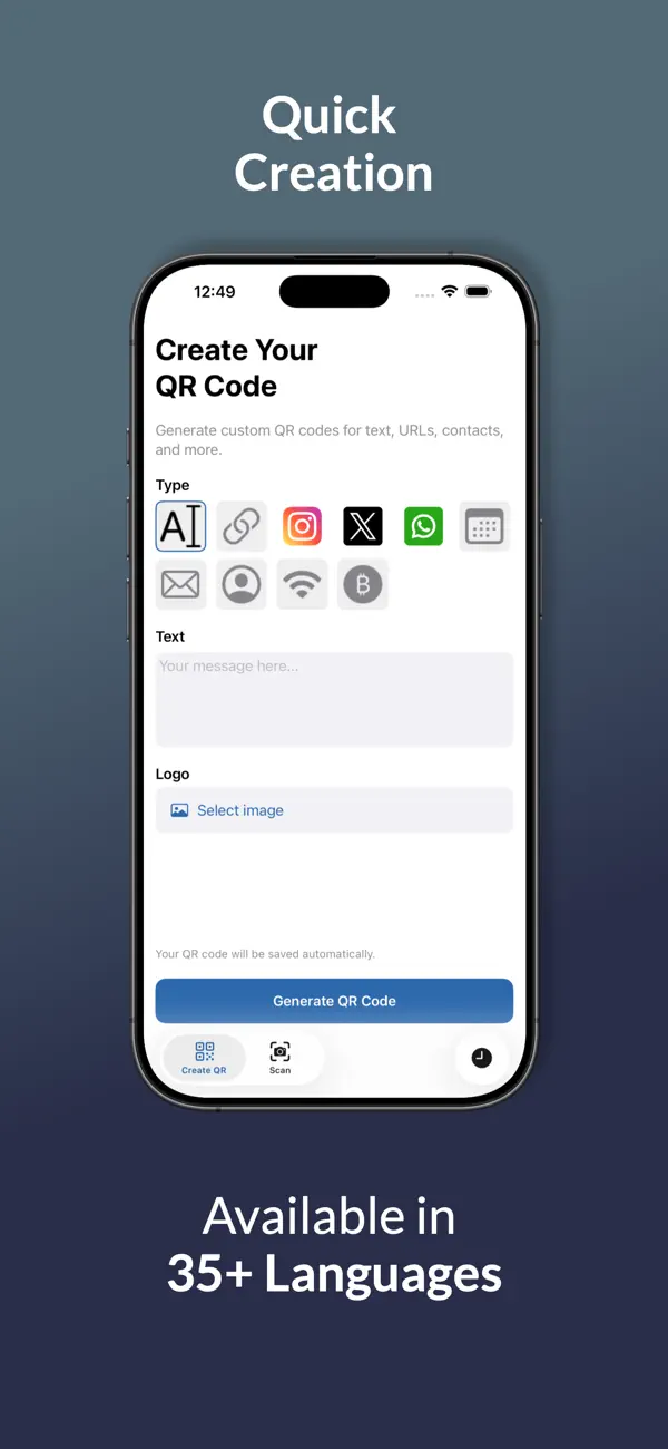 #1. QuickQR: Code Scanner & Maker (iOS) By: Enes Kendirci