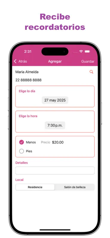 Agenda para citas de uñas screenshot 2 of 4
