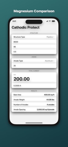Cathodic Protection Calc のスクリーンショット