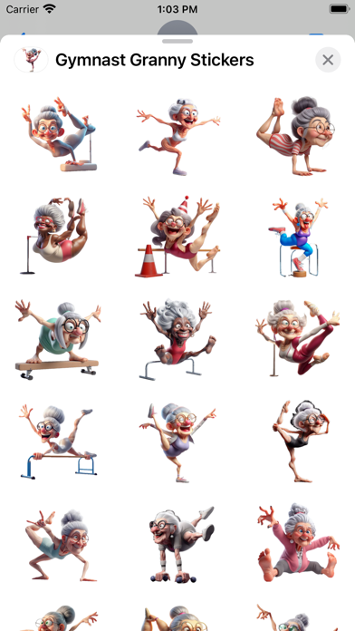Screenshot #2 pour Gymnast Granny Stickers