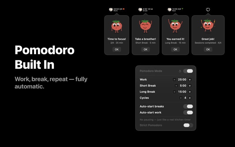 Peachy Timer - Pomodoro Focus iPhone screenshot