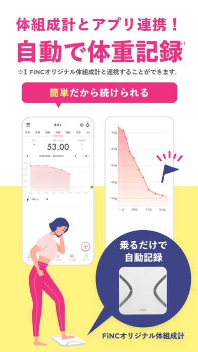 FiNC お得にダイエット！電子マネーと交換できる健康アプリのスクリーンショット