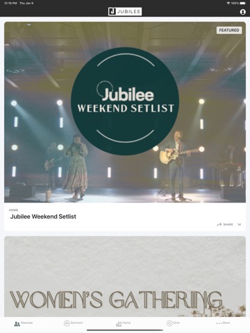 The Jubilee App iPad screenshot