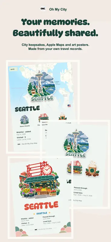 Oh My City: Travel Map, Badges screenshot 10 of 10