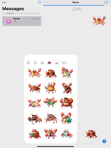 Clever Crab Stickers iPad screenshot