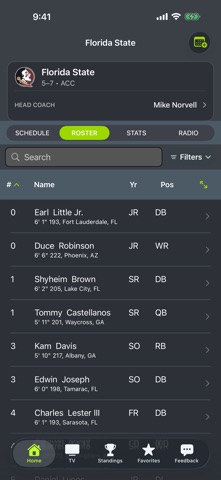FSU Football Schedules iPhone screenshot