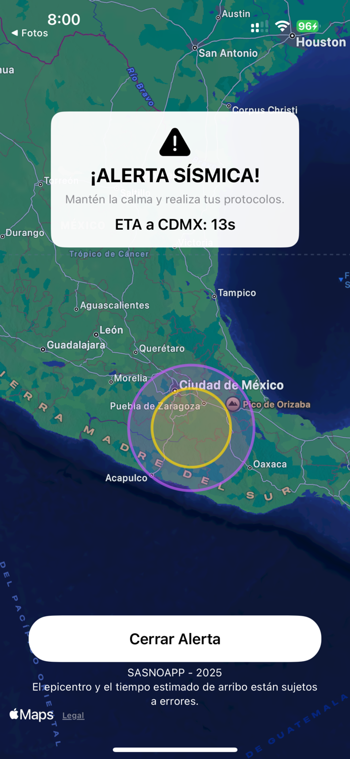 SASNO - Alerta Sísmica