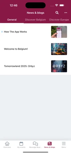Capture d'écran de Tomorrowland Global Journey sur iPhone 4