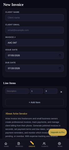 AriseInvoice screenshot
