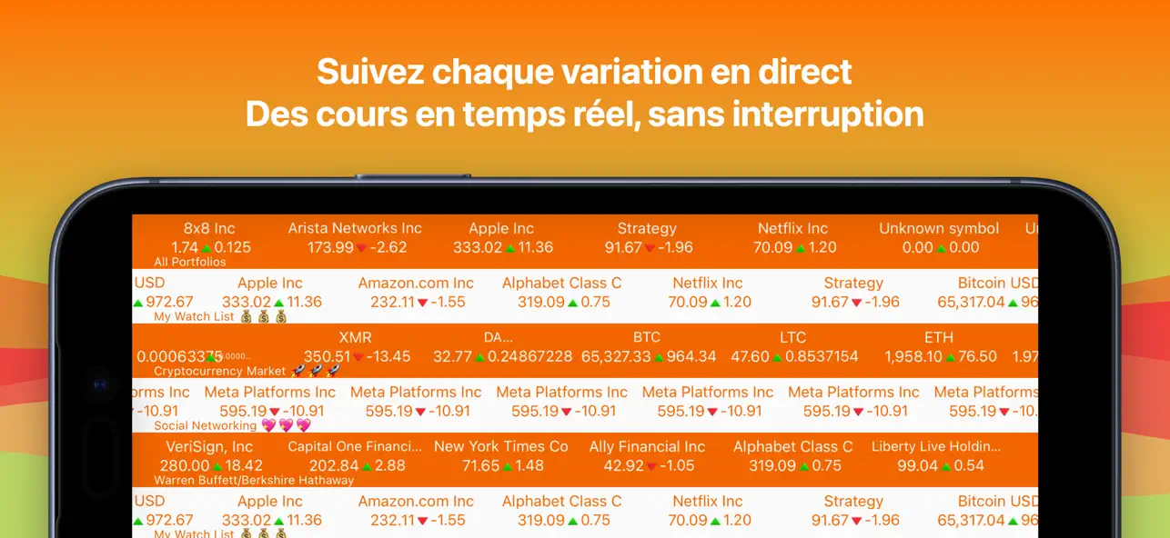 Screenshot #1 pour Stocks Tape: Market Browser