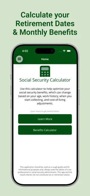 Social Security Calculator App screenshot 1