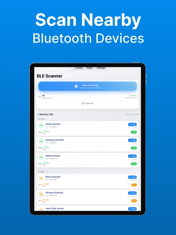Bluetooth Finder - BLE Tracker iPad screenshot