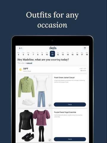 Vesta Wardrobe: Outfit Planner iPad screenshot