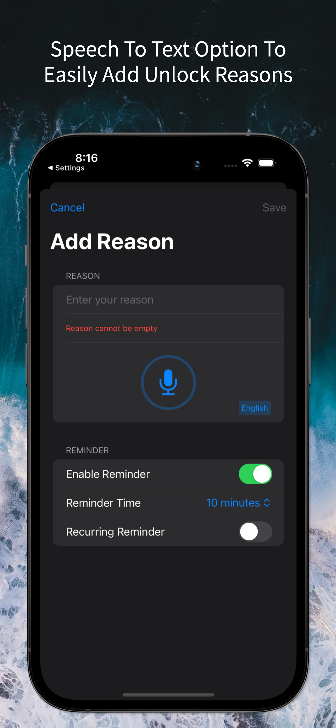 Unlock Mate - Reminders screenshot 3