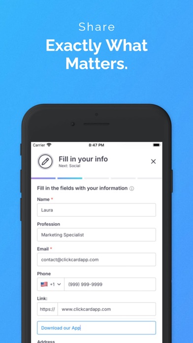 Screenshot #3 pour ClickCard - Business Card