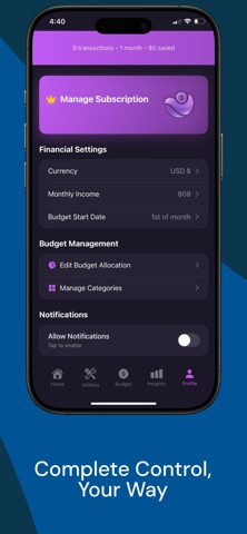 VibeBudget iPhone screenshot