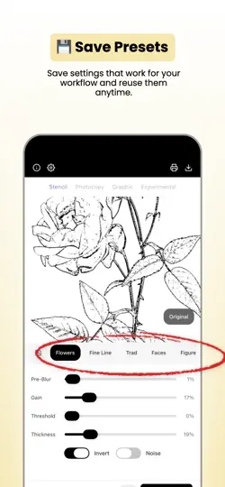 Captura de pantalla de Tattoo Stencil Lab en iPhone 5