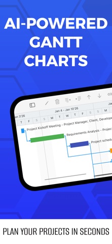 Gantt chart AI planner Ingantt iPhone screenshot