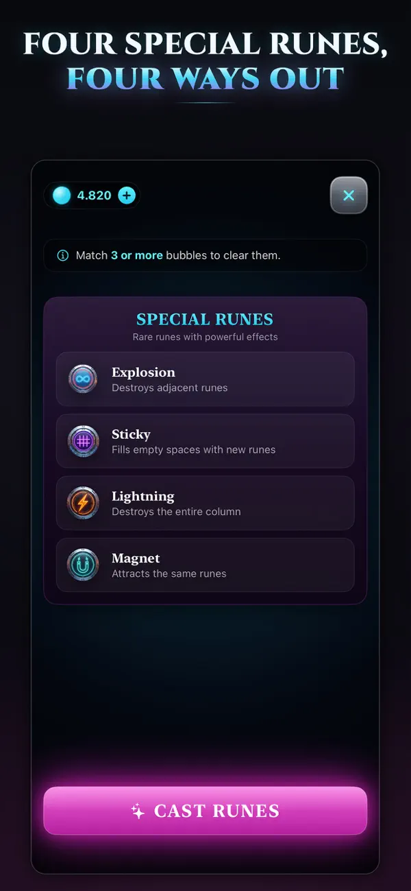 Screenshot #3 pour Bubble Runes - Combo Shoot