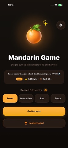 Mandarin Game: Sum 10 Puzzle iPhone screenshot