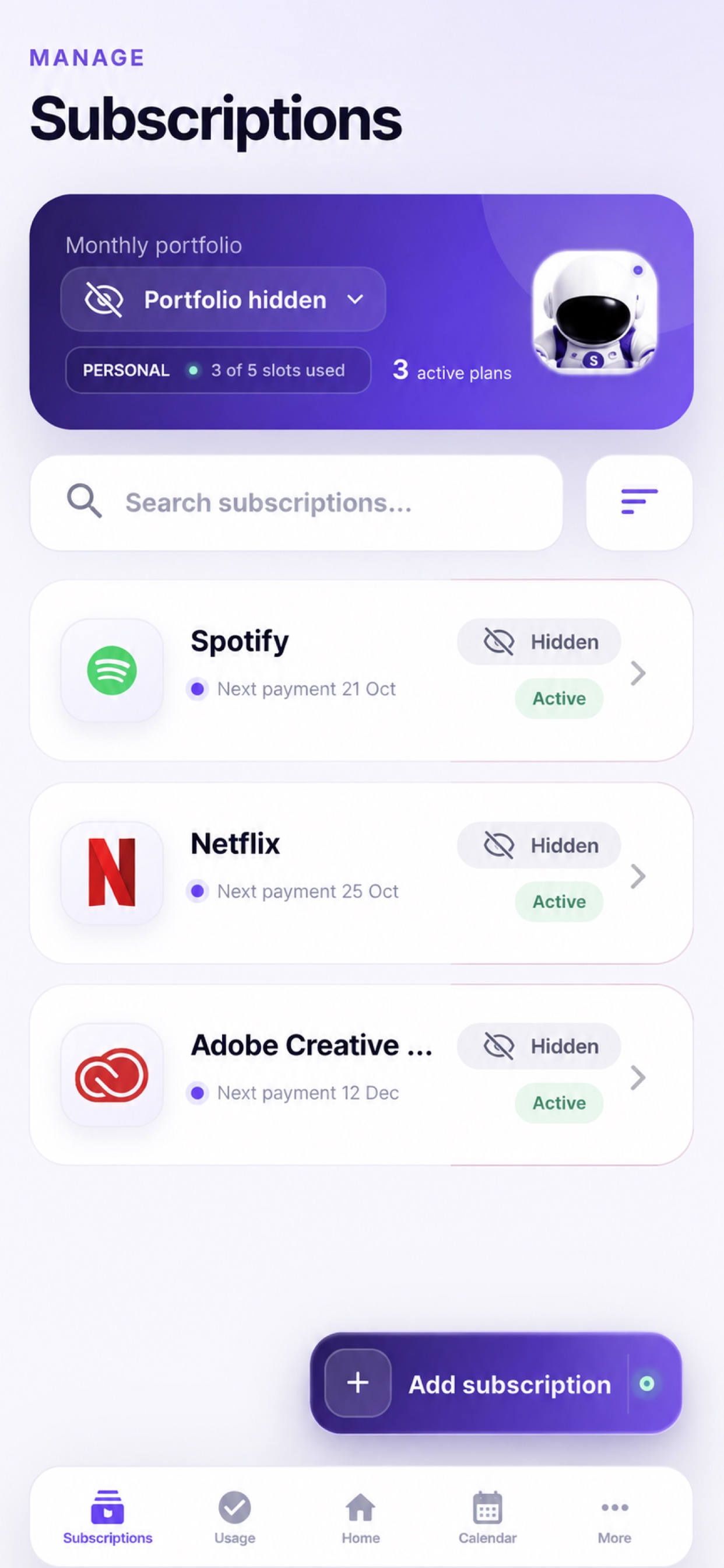 Screenshot 1 of SubKeeper