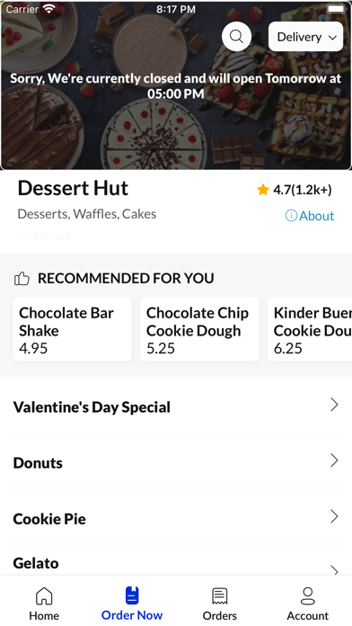 Dessert Hut Woodville. Screenshot
