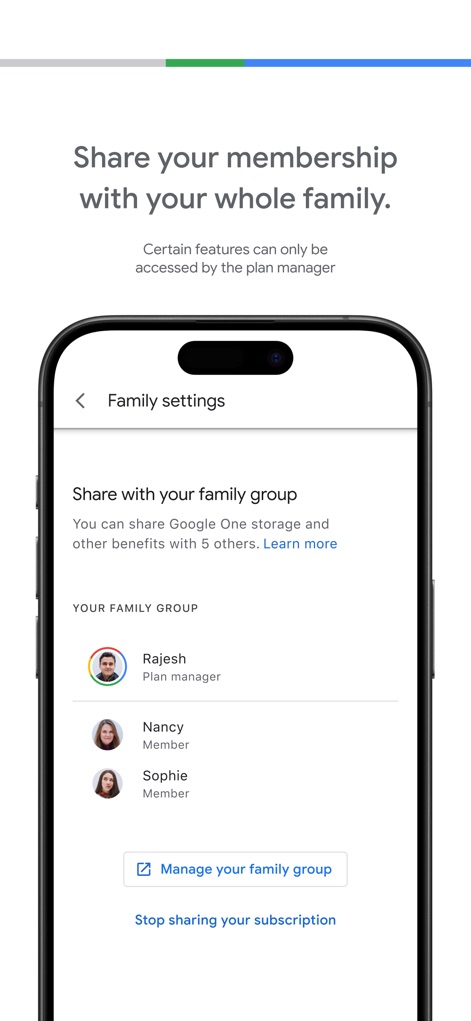 Google One - Family Sharing Setup
