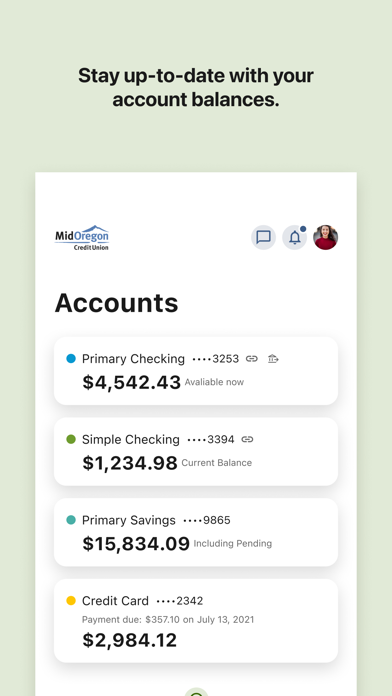 Mid Oregon Credit Union Screenshot