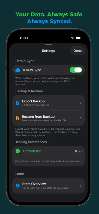 Options Log screenshot 5